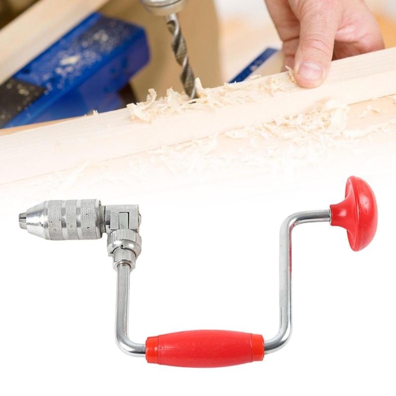 Traditional Hand Drill Carpentry Tool For Precise Hole Drilling Ergonomic Grip Design Multiple Size Bit No Power Require