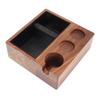 Coffee Knock Box Tamping Station Walnut Wood 3 Hole Storage Coffee Tamper Holder for Home Bar for