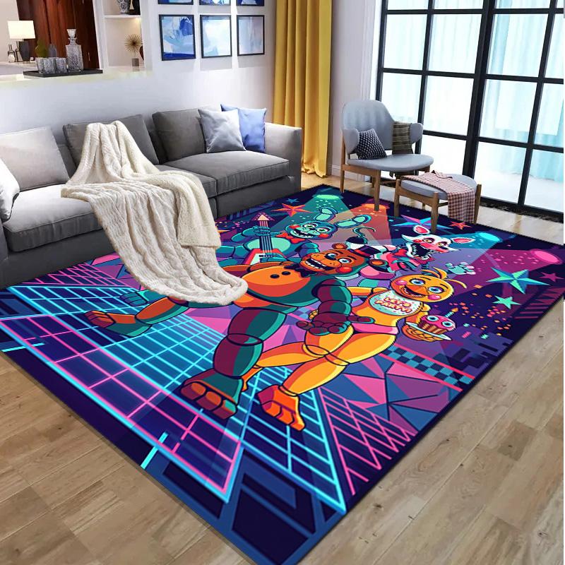 Five Nights at Freddy's Pattern Rug, Indoor/Outdoor Mat, for Picnic, Gameroom, Bedroom, Office, Living Room, Home Decor Carpet, Birthday Gift