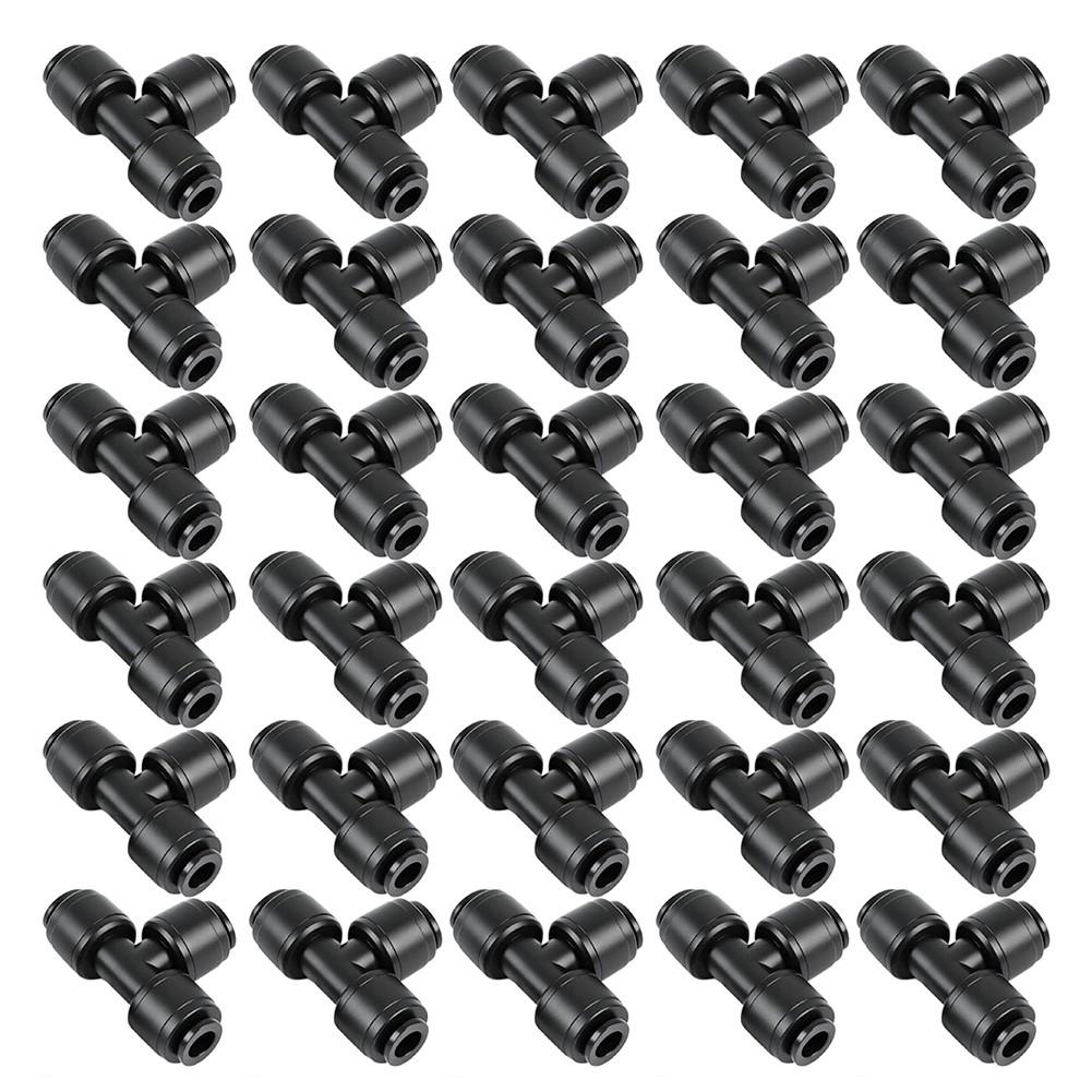30 Pcs 1/4 Inch Drip Irrigation Tee Fittings for Garden Greenhouse Use
