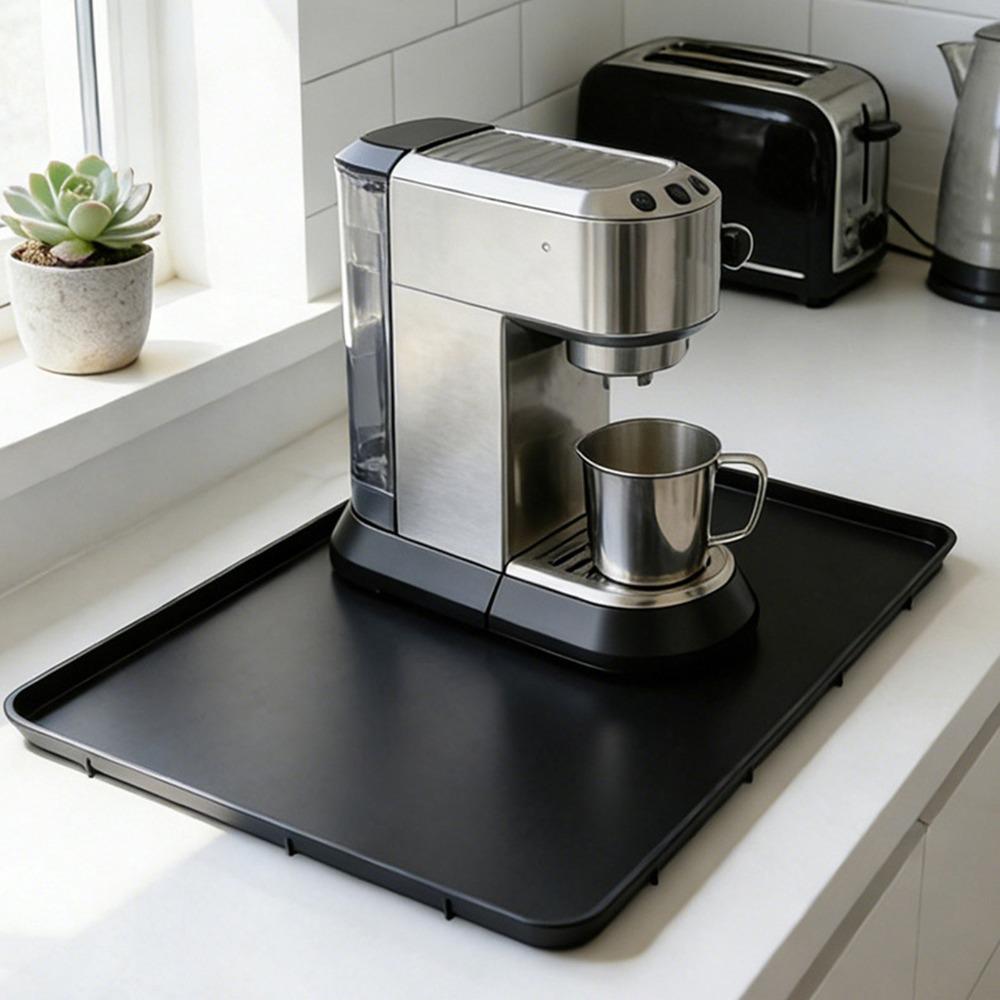 Anti-Vibrations-Silikon-Kaffeematte Geräuschreduzierung Kaffeebar-Matte Kaffeemaschinen-Matte Küchengebrauch schwarz