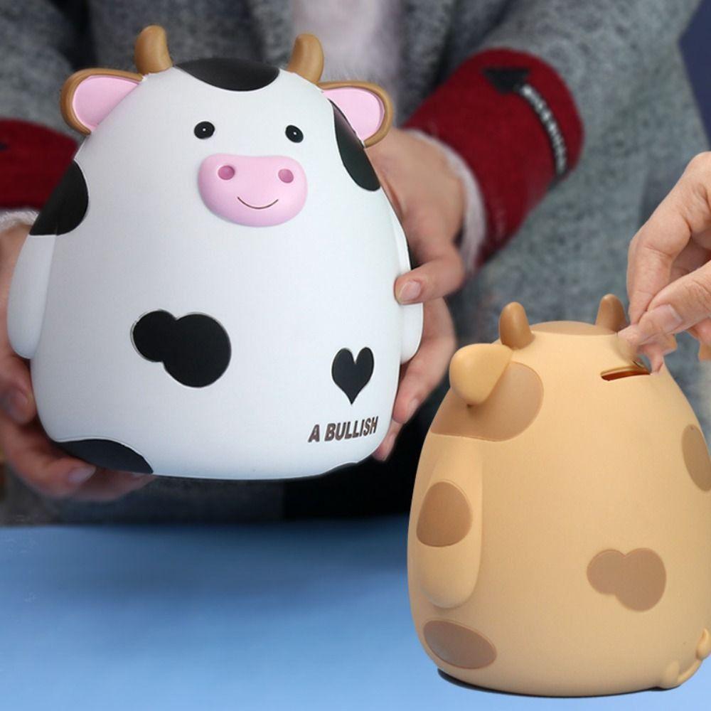 Anti-fall Cow Piggy Bank High Capacity Cute Money Jar Funny Cow Money Box  Children's