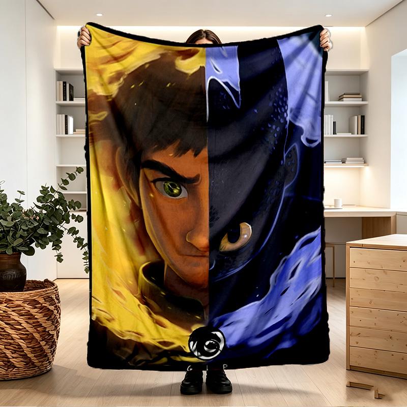 How to Train Your Dragon Print Blanket - Soft & Comfortable, for Bedroom, Travel, Sofa, Home Decoration - Birthday Christmas Gift for Friend