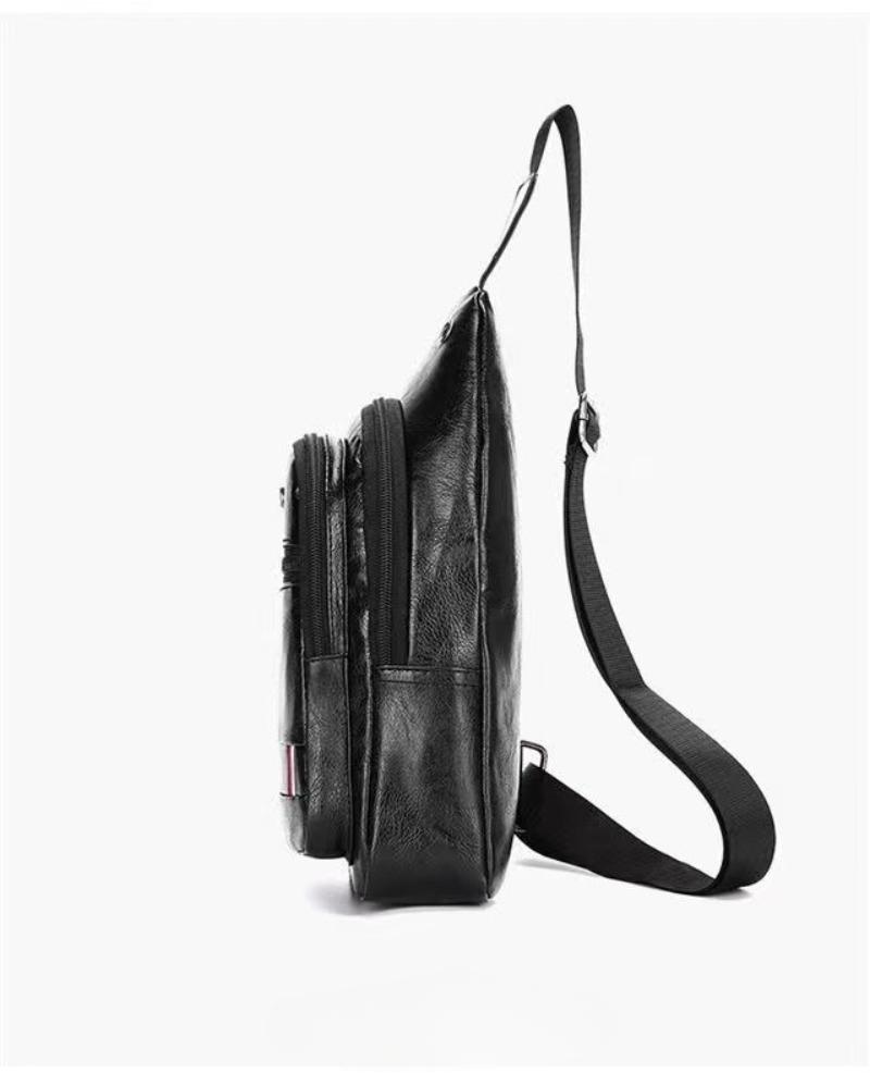 1 Stück Neue Brusttasche Herren Lässige Mode Weiches Leder Schulter Messenger Bag Student Reise Trendige Marke Brust Schräg Rucksack