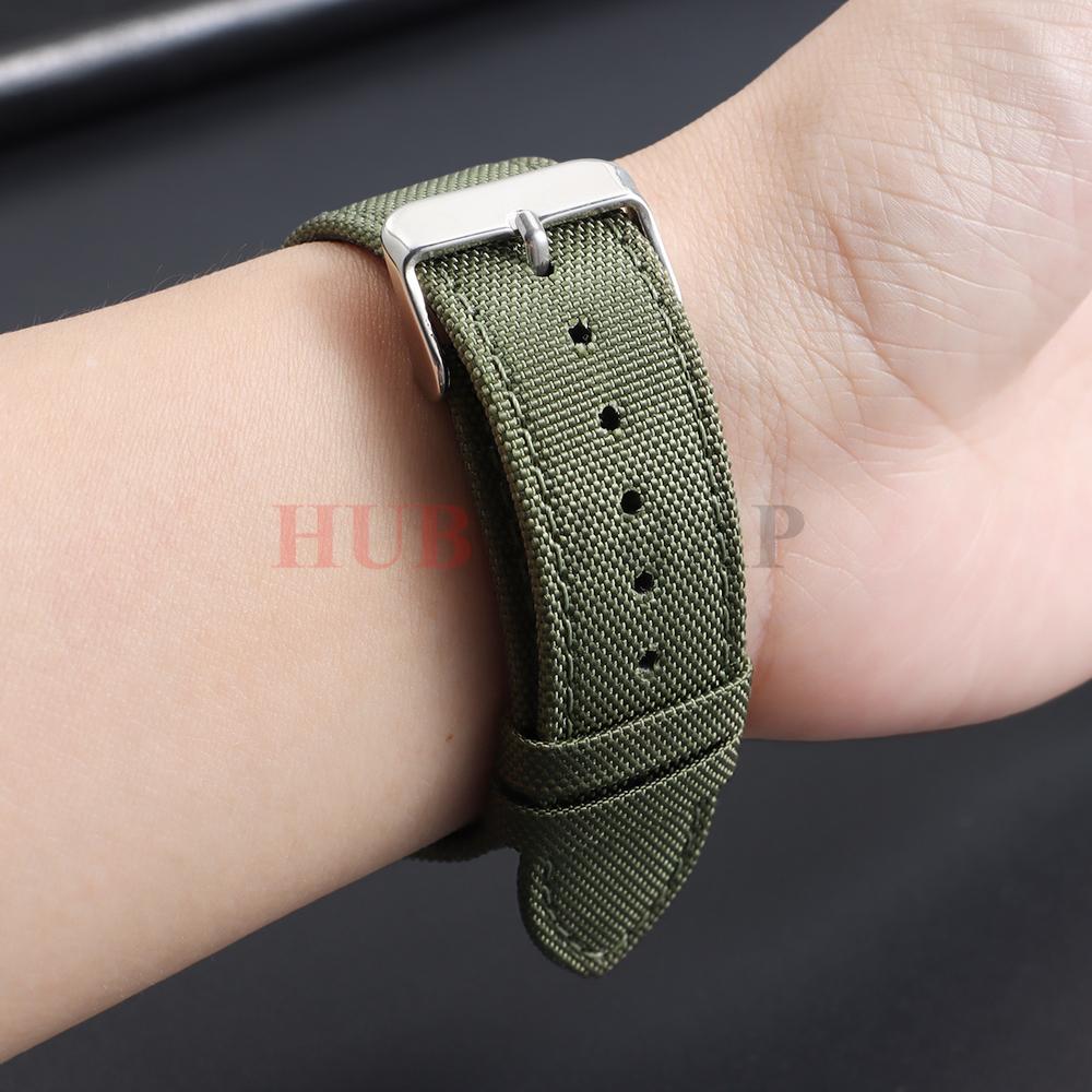 20mm 22mm Nylon Leather Watch Band Soft Canvas Strap Belt Universal Bracelet for Seiko for IWC for Men Women Sport Wrist Band