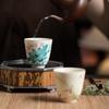 Handbemalte Keramik-Teetasse Unterglasur Blau Lotus Bambus Orchidee Teezeremonie Tasse Chinesisches Gongfu Tee-Set