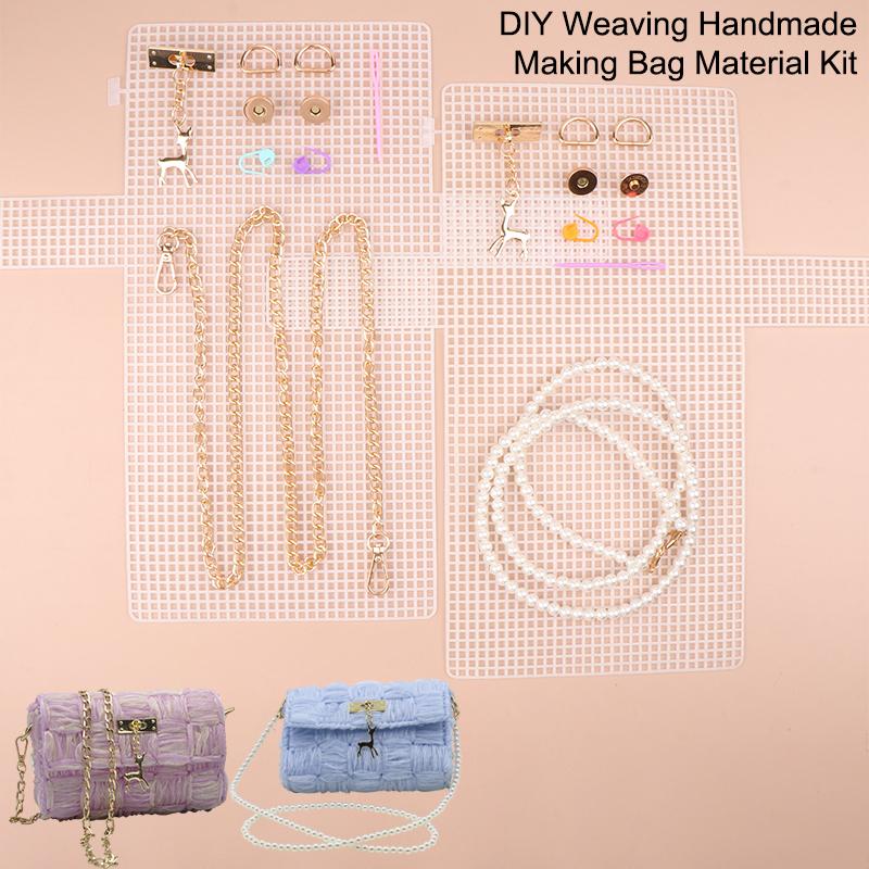 Auxiliary Weaving Plastic Mesh Kit Diy Weaving Material Plastic Grid Handbag Net Cover Handmade Diy Bag Accessories