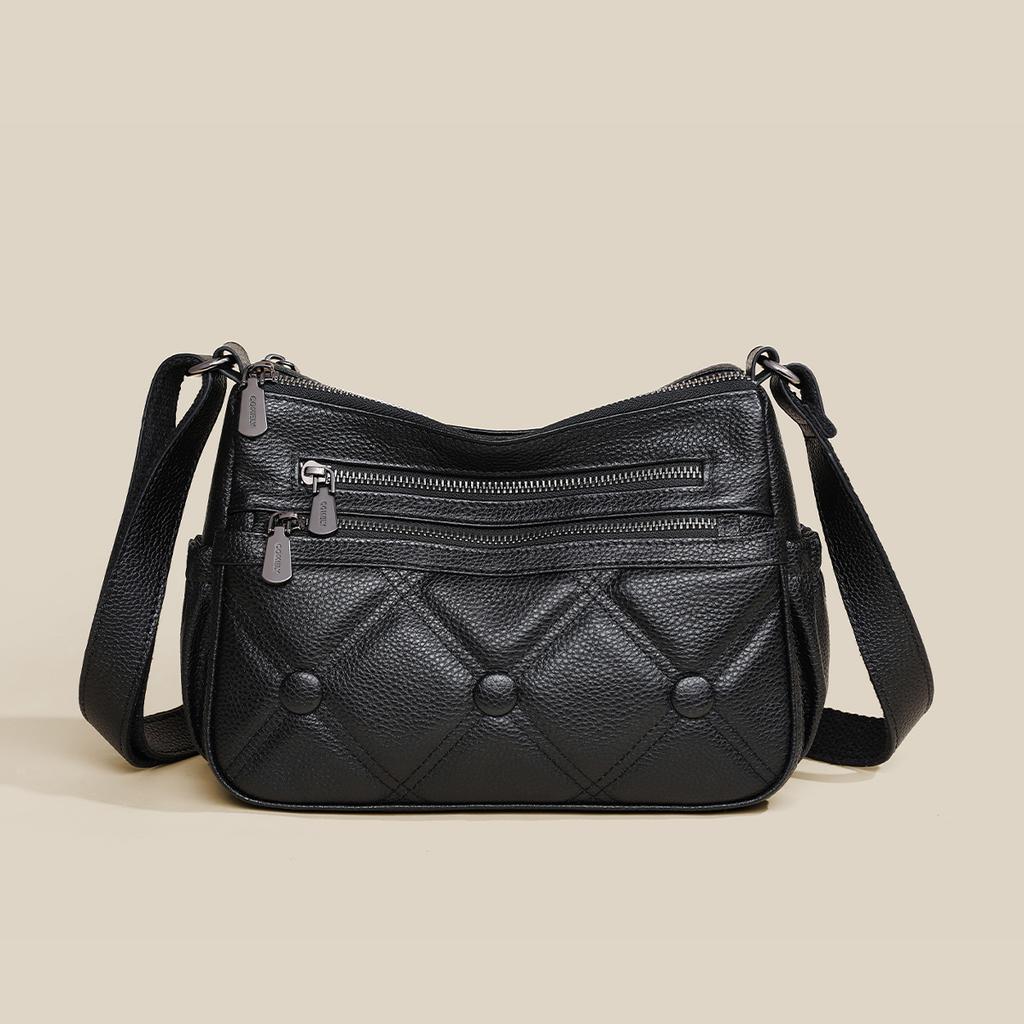 Bag Women's Leather Women's Bag Autumn/Winter Atmosphere Mother Bag Single Shoulder Crossbody Bag