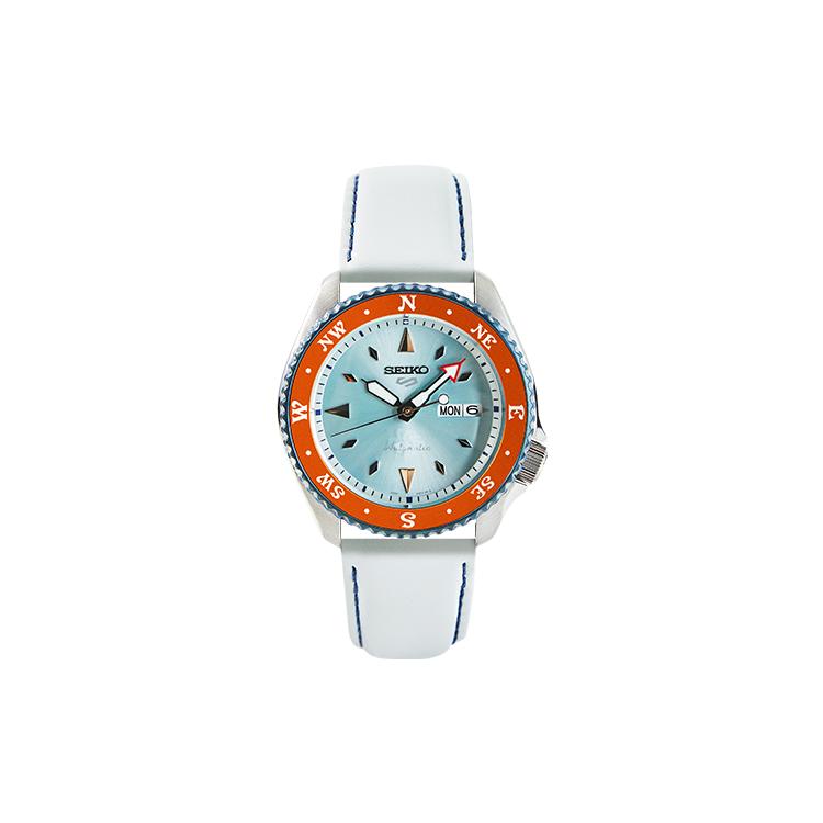 SEIKO 5 Mechanical Movement Leather Strap Watch Men's Watches White Dial SRPF63K1 SRPF63K1