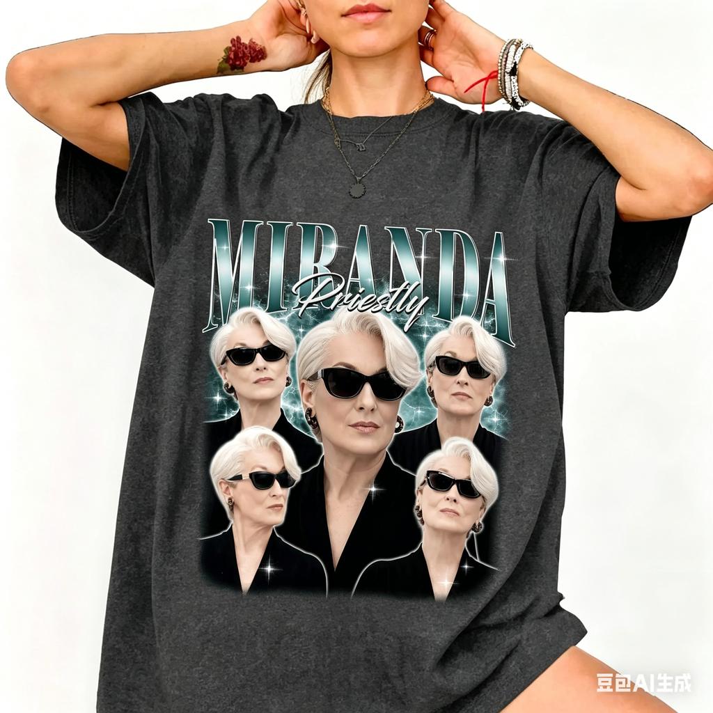 Movie The Devil Wears Prada 2 Miranda Priestly Tshirts Unisex Women Summer Cotton Clothing Fashion Breathable Short Sleeved Tee