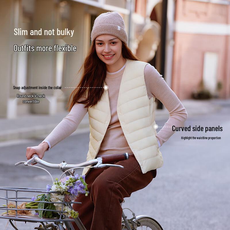 Tanboer Women's Lightweight Round Neck Down Vest TB5330116A