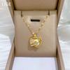 Activity Love Pearl Light Luxury Temperament Gorgeous Full Diamond Necklace Female Versatile Collarbone Chain Titanium Steel Chain