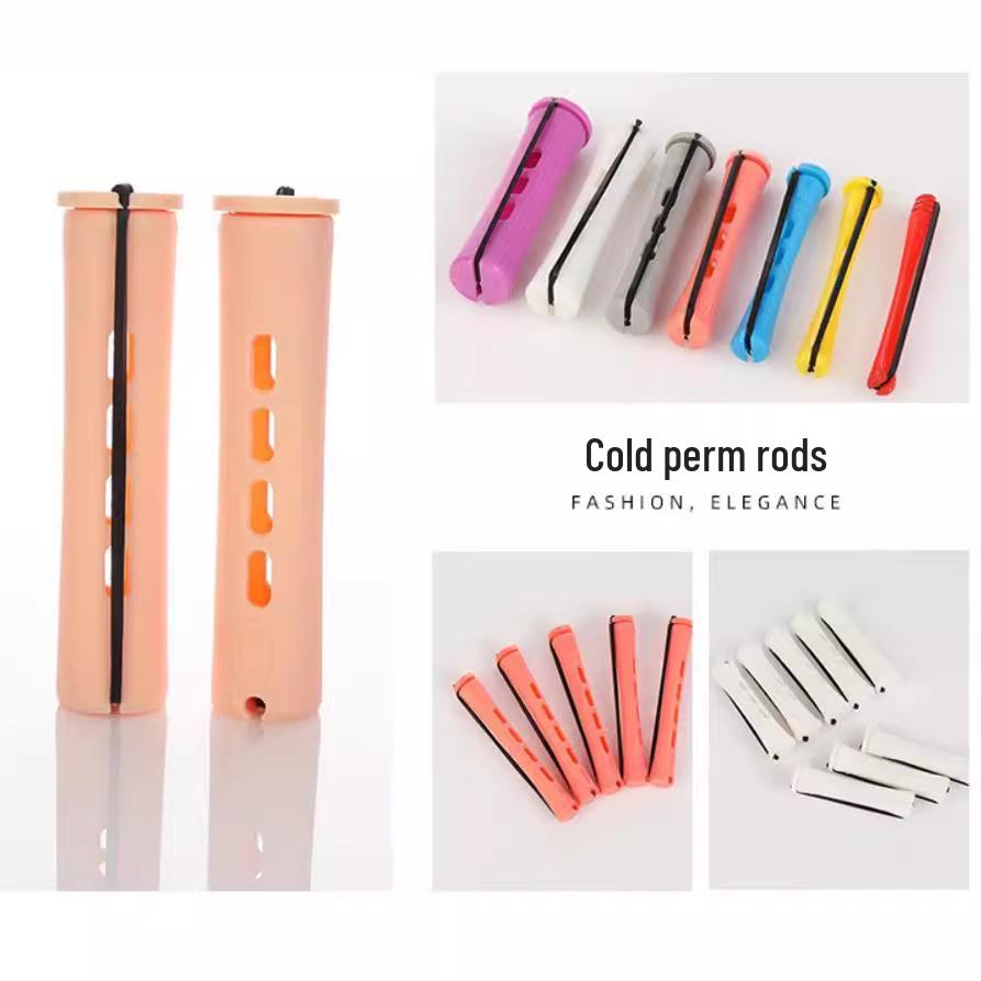 

Холодні бігуді з ковпачками для завивки волосся – Пластикові бігуді салонної якості з гумками Short Red 0.5*6cm