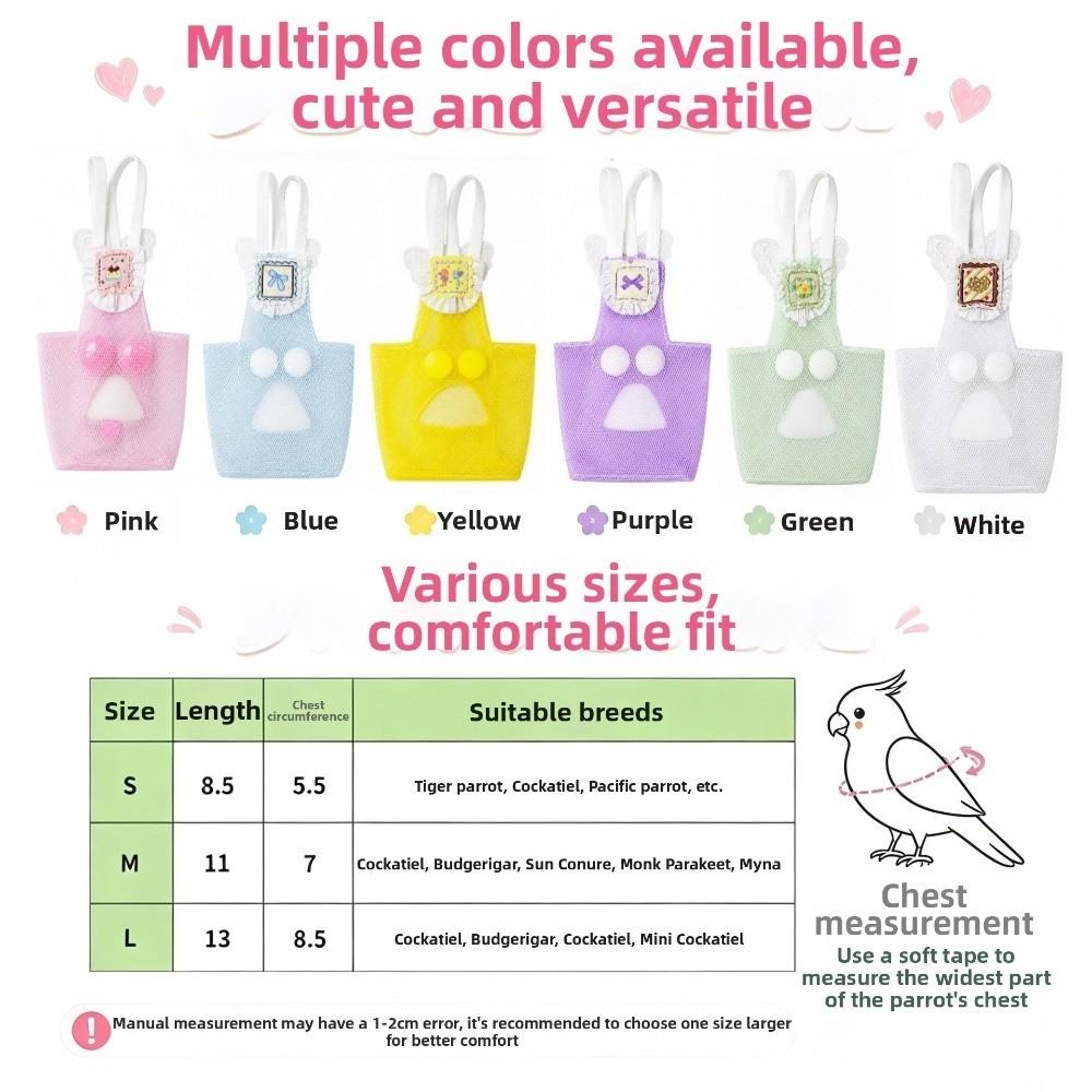 Colorful Parrot Flight Suit Breathable Mesh Pet Bird Apron New Parrot Diaper  Daily Wear
