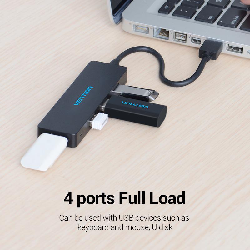 Hub USB 2.0 A 4 Porte - Adattatore Splitter Per Laptop E PC - Plug And Play, Alimentato, Colore Bianco