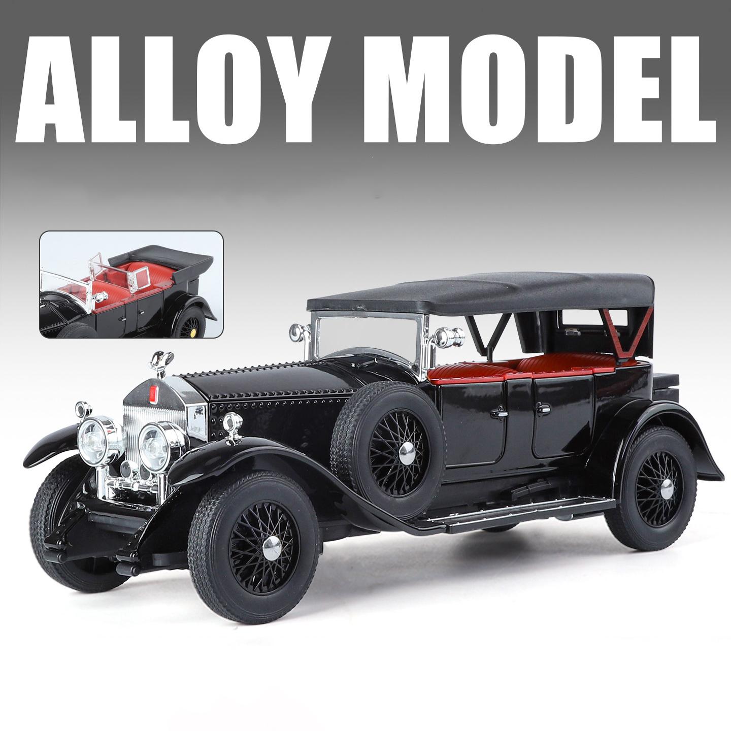 1:24 Rolls Royce Phantom I 1925 Legierung Auto Diecasts & Spielzeugfahrzeuge Metall Spielzeugauto Modell Ton und Licht Sammlung Kinderspielzeug