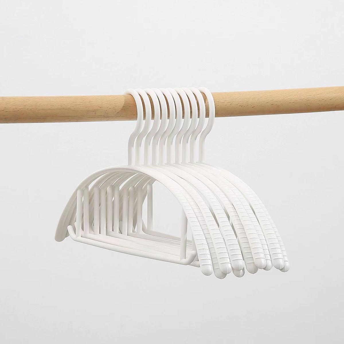 

10pc Unmarked Anti-slip Clothes Hanger Dormitory Bed Clothes Hanger Household Thick Clothes Stand Adult Plastic Clothes Support Clothes Drying Rack 10pc білий