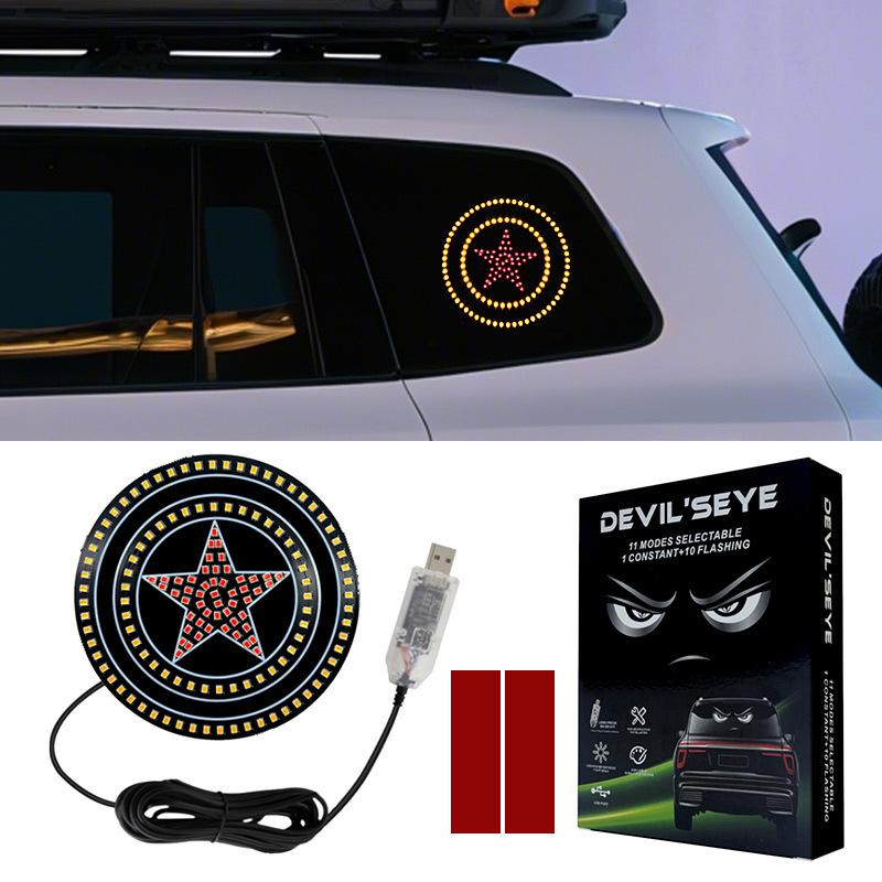 Car star window lamp LED decorative lamp creative no-wiring love heart online celebrity rear window expression lamp