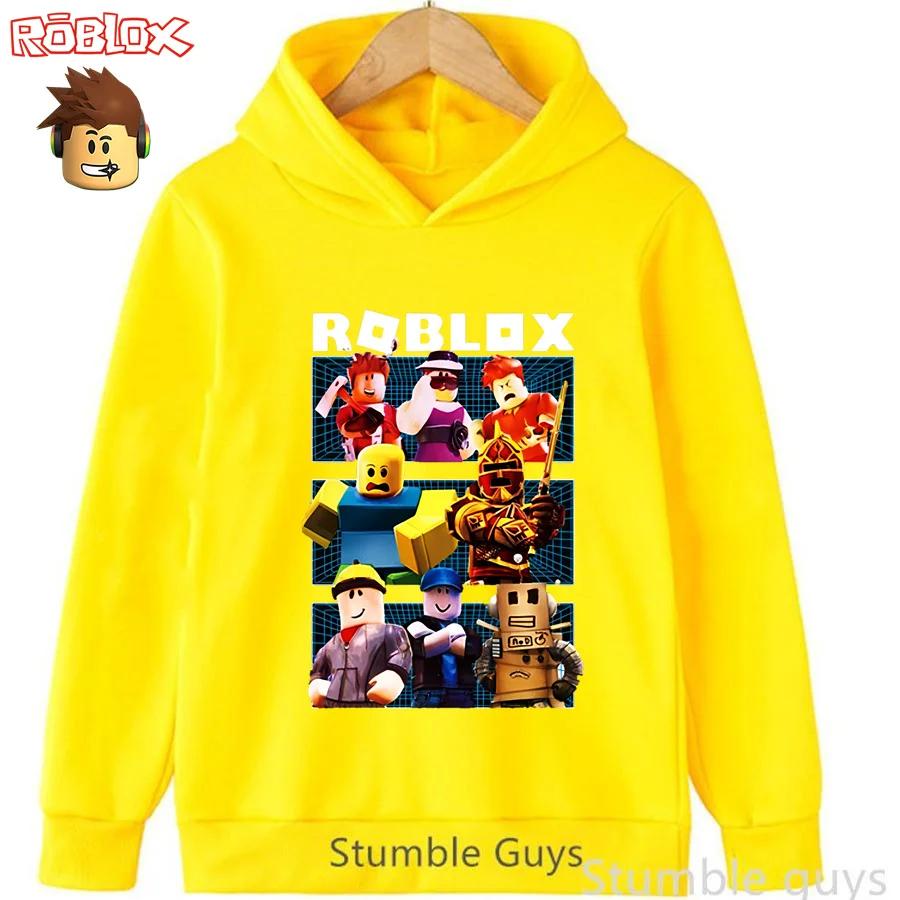 Moletom de Outono Roblox para Crianças 3-12A Moda com Capuz Estampa 3D de Personagem de Jogo Roupas Esportivas Casuais para Meninos e Meninas