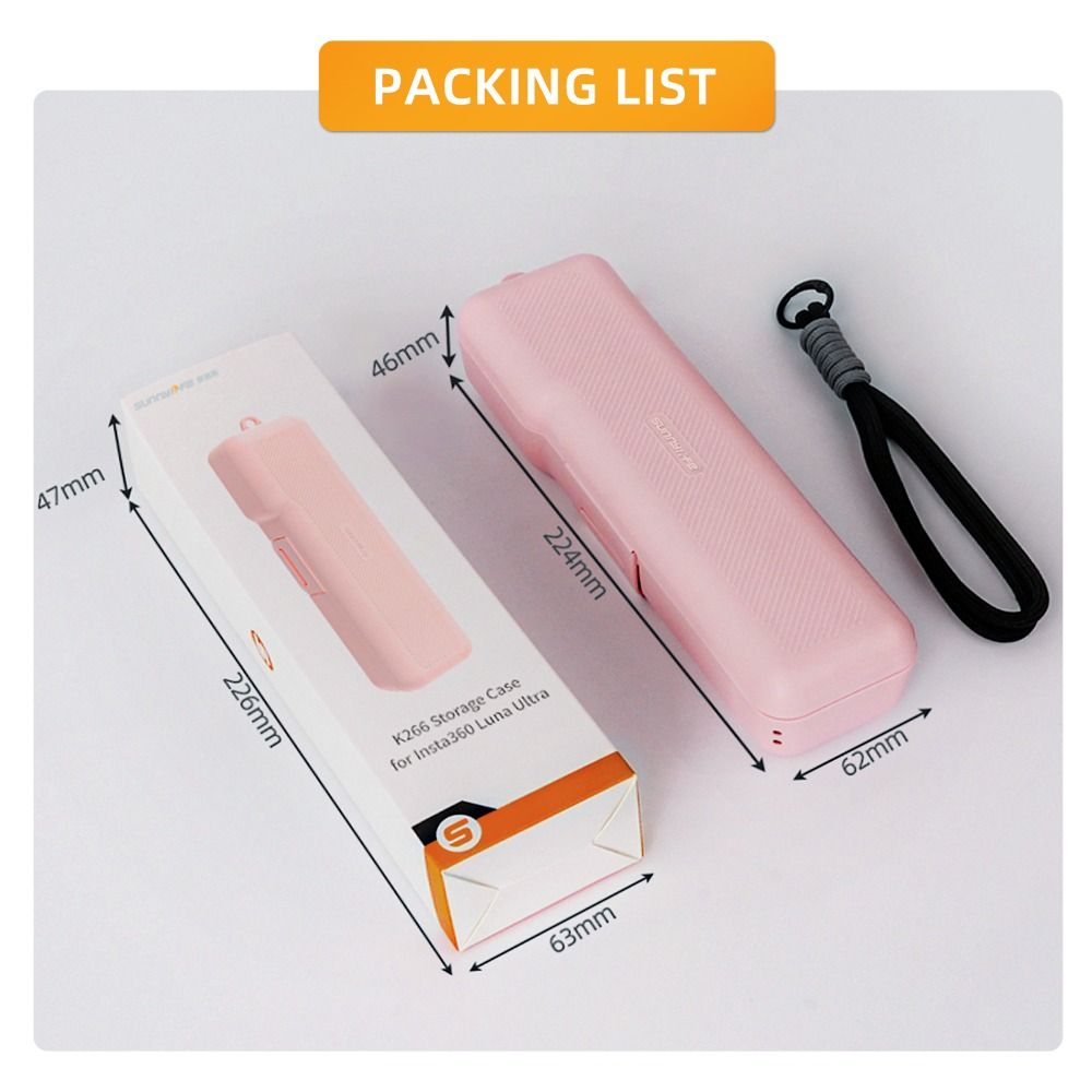 Portable Protective Box with Lanyard Protective Hard Shell Anti-Fall Shockproof Camera Storage Case for Insta360 Luna Ultra