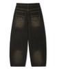 Trillion Star Hot Fix Balloon Fit Washed Denim Pants_3Color