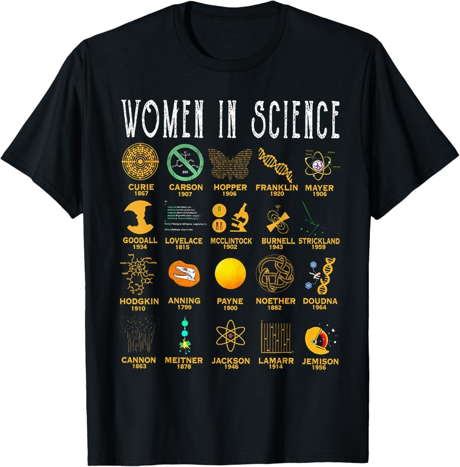 Funny Women In Science Tee Shirt unisex T-Shirt Mens Womens Tees Top L