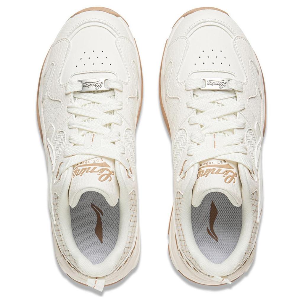 New LiNing Tianji 3 Slip Resistant Cushioning Abrasion Resistant Lightweight Low Top Skateboard Shoes Women's White Gray AGCV086-3