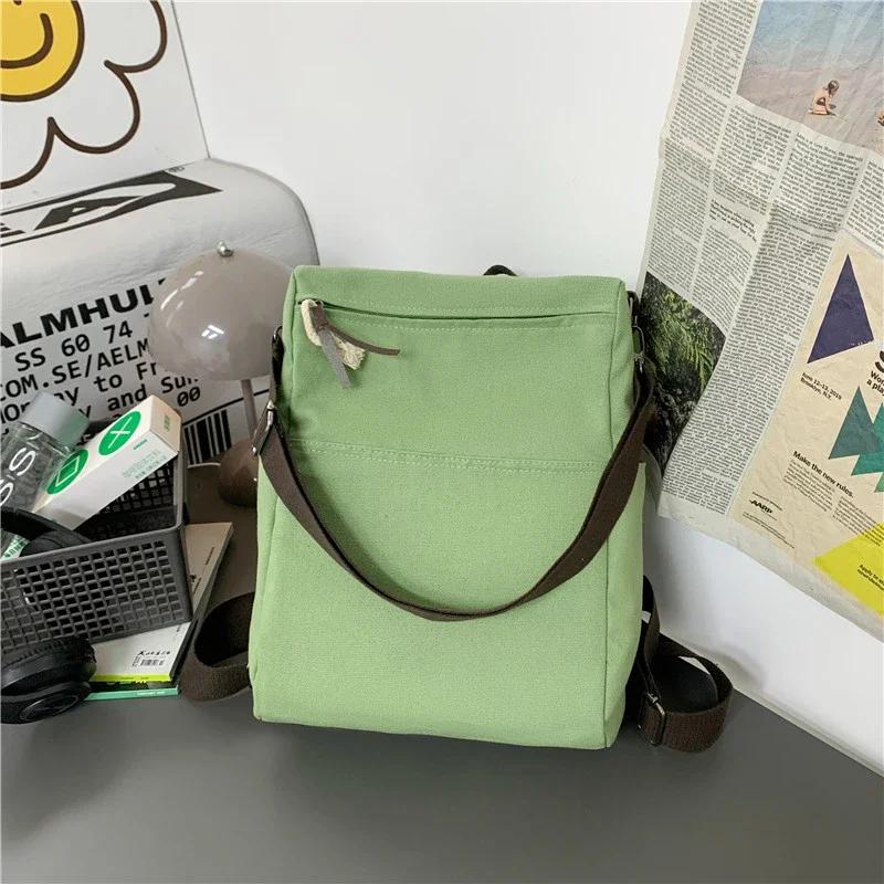 Solid Color Zipper Canvas Ladies Backpacks for Sale  Casual Commuting School Bags  High Quality Large Capacity Bags for Women