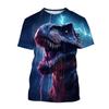 Fashion Animal Dinosaur 3D Printed T-shirt For Men Tyrannosaurus Short-sleeved O-Neck Tees Casual Street Tops