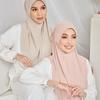 Malay Double Chin Undercap Muslim Women Solid Color Inner Scarf Islamic Instant Hijab Ladies Cap Crystal Hemp Bonnet Hat 80*55cm
