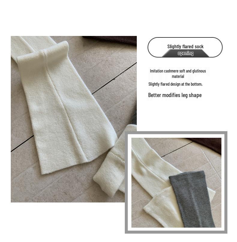 Vielseitige graue extra lange Overknee-Damen-Oberschenkelstulpen für Herbst und Winter