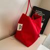 Women's Nylon Armpit Bucket Bag  Simple Shoulder Bag  Trendy Red Niche  New Bag