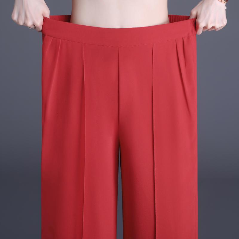 Summer Chiffon Wide Leg Trousers Women Fashion High Waist Pants