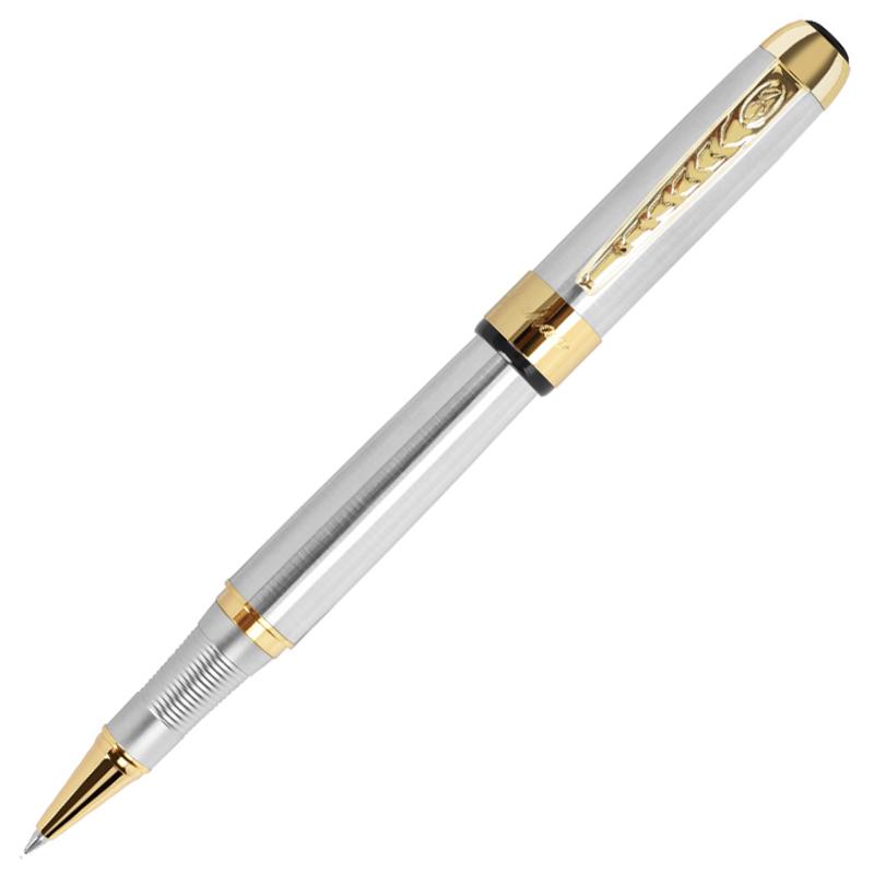 Penna a Rullo Jinhao 250 Metallo Argento & Dettagli Oro Multicolore Gadget per Scrivere Cancelleria Scuola Ufficio