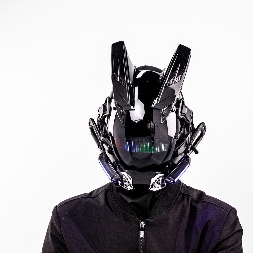 Cyberpunk Halloween Spīdoša Robota Maska –