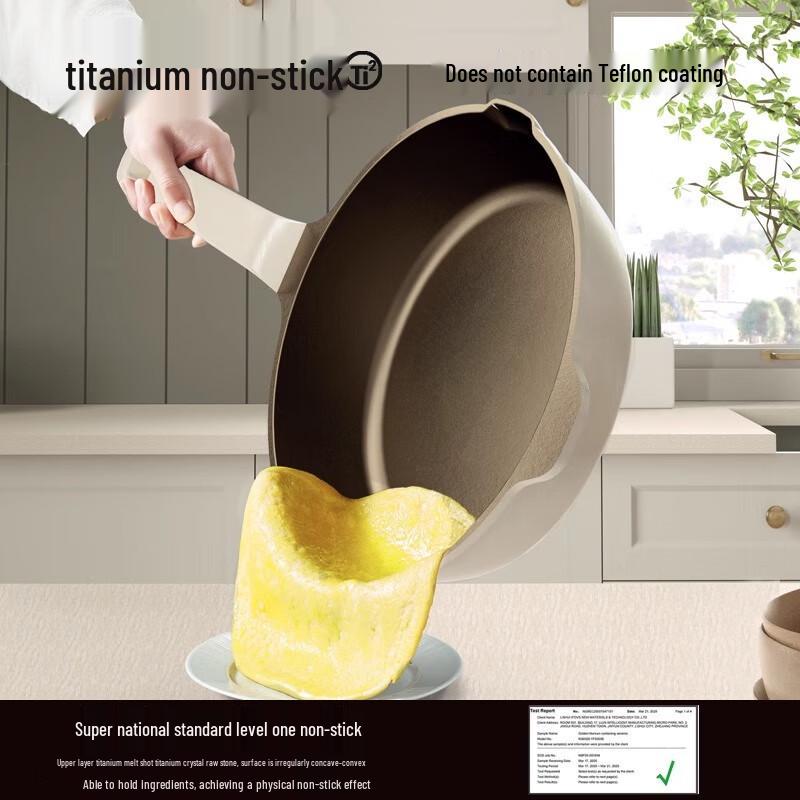 Xiao Cai Ya 24cm Non-stick Deep Frying Pan with Glass Lid