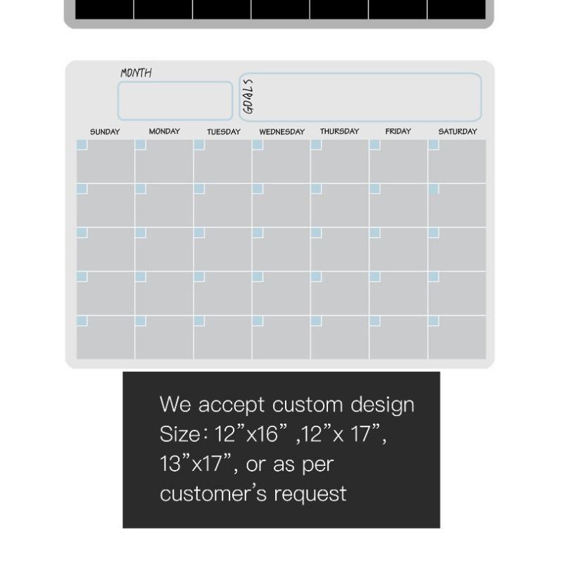 Erasable Monthly Weekly Planner Magnetic Dry Erase Calendar Fridge Magnet Message Board Soft Whiteboard Set Reusable
