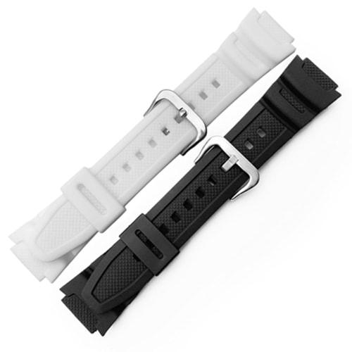 Replacement Silicone Band for Casio AQ-S810W/S800W, SGW-300H/400H, W-216H/735H, Waterproof and Shockproof Rubber Strap, 18mm Mounting Width, Black Buc