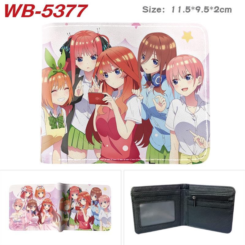 The Quintessential Quintuplets Anime Wallet Colorful Print Short Folded Coin Purse for Men Women