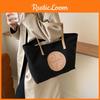 Trendy Canvas Tote Bag For Women Spacious Stylish Commuter Handbag With Dual Straps