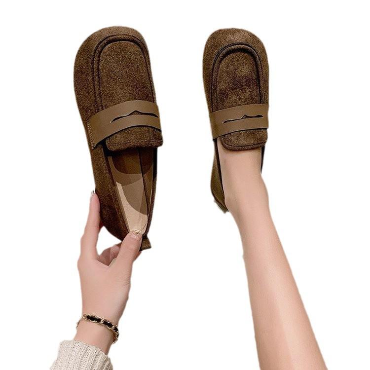 Women's 2025 Spring Soft-Soled Non-Slip Cowhide Loafers: Versatile, Comfortable Flat Shoes