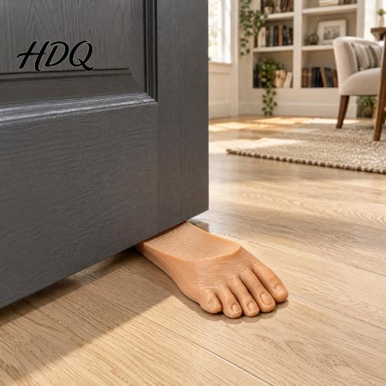 Easy Install Door Stopper 3D Printed Foot Shaped Doorstop Non-Slip Wedge for Floor Reliable Stop Study Decorative Holder Home Office Bedroom,