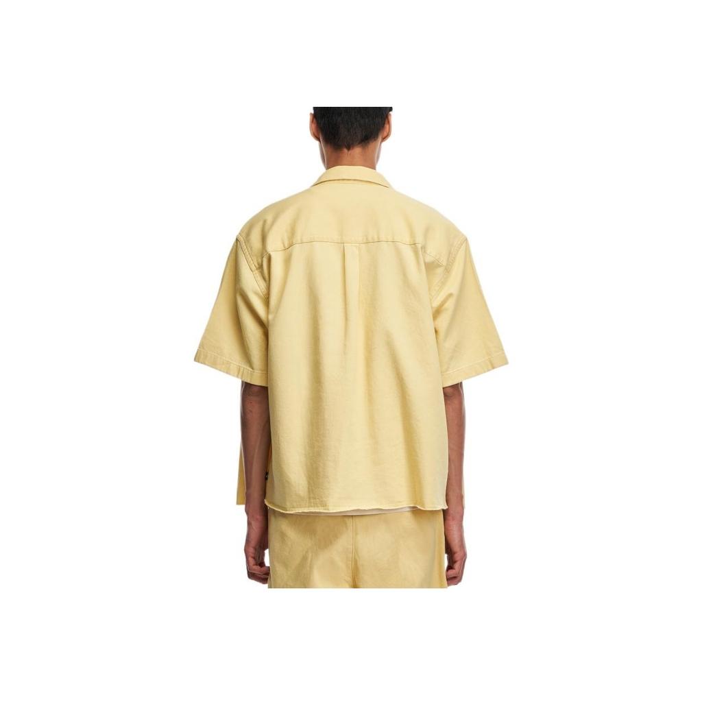 Levis Ss22 Fresh Series Solid Color Casual Denim Short Sleeve Shirt Men shirts Yellow A1921-0006