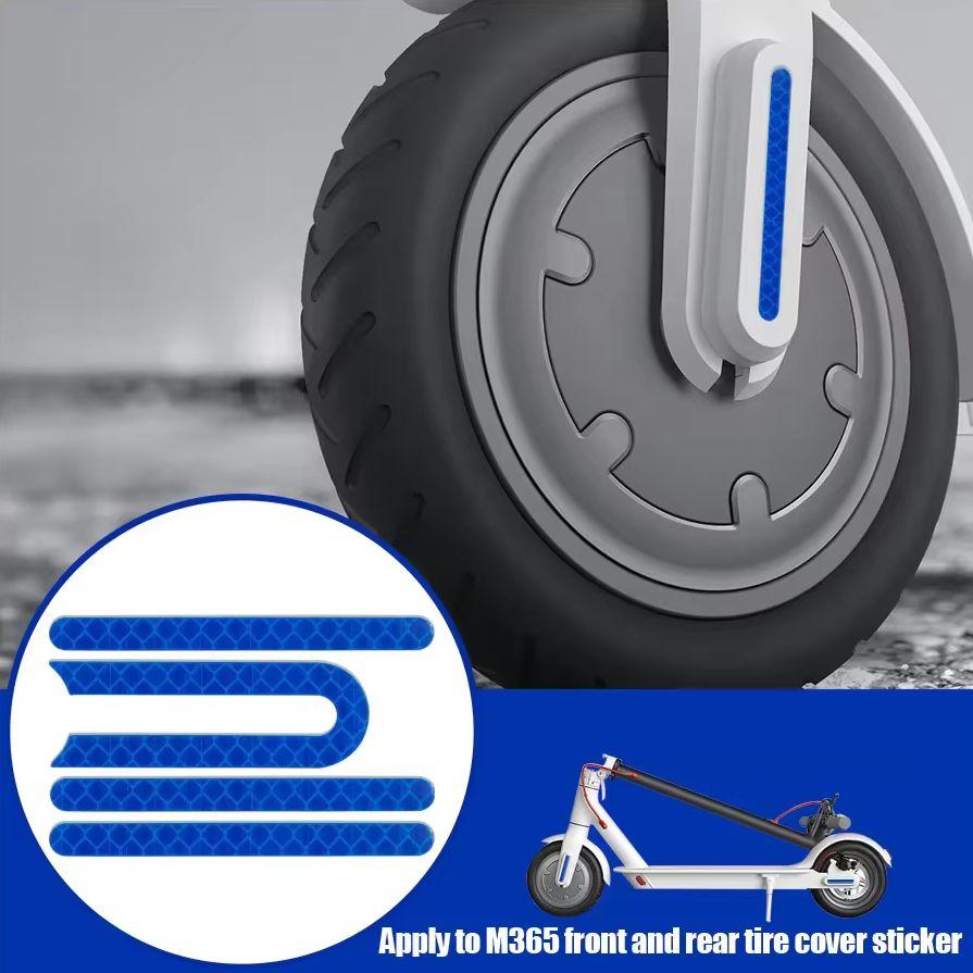 4pcs Electric Scooter Front Rear Wheel Tyre Cover Protective Shell Reflective Sticker for Xiaomi M365 Skateboard Parts