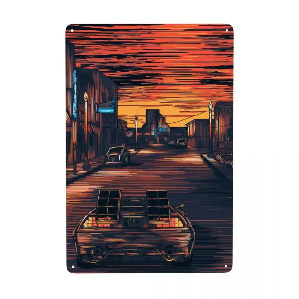 Flux Capacitor Metal Sign - Back To The Future Modern Tin Decorative Plaques, Office Store Pubs Club Art Decor