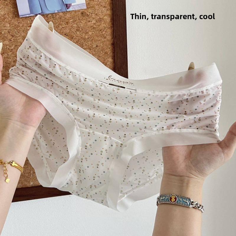 Women's Summer Ultra Thin Ice Silk Breathable Extended Crotch Waist Triangle Briefs