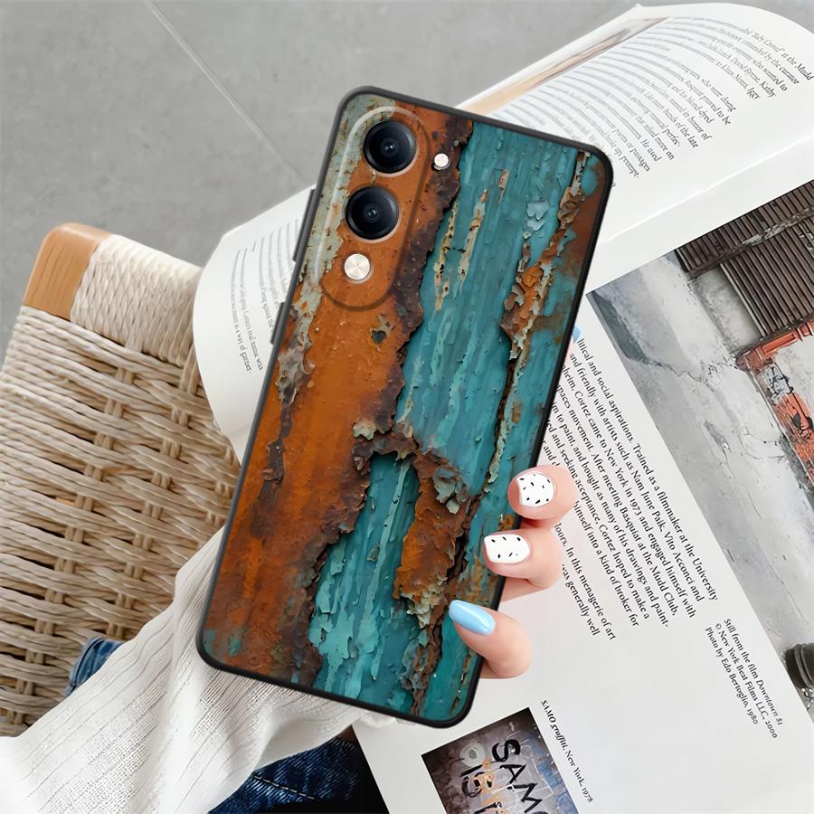 

Case for Vivo Y20 Y21 Y12 Y15S Y33S Y35 Y19 Y02 Y11 Y30 Y16 Y17 Y27 Y31 Y36 Y22 Phone Cover Retro Rust vivo Y22 2022