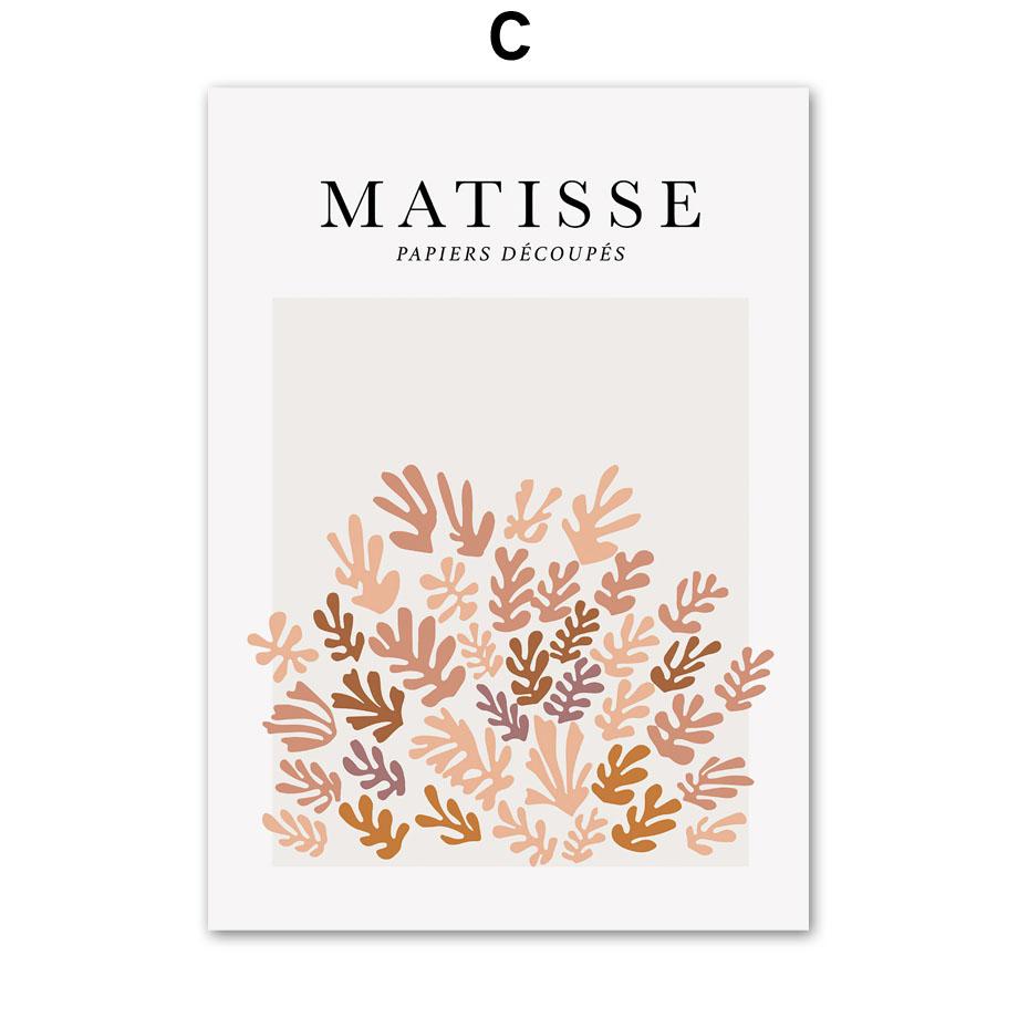Matisse Line Face Coral Leaf Bird Abstract Posters And Prints Wall Art Canvas Painting Hotel Bar Pictures For Living Room Decor