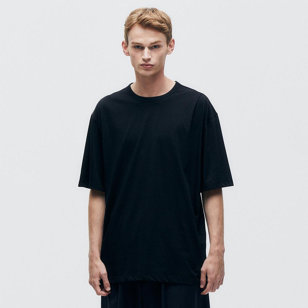 Pinned Look Tuck & Block Semi-Oversized Top (Black) L