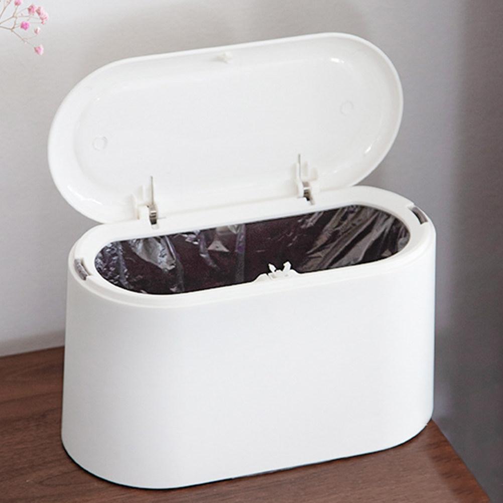 1Pcs Press Top Mini Desktop Trash Can Small Space Saving Waste Bin for Office Desk Stylish Table Garbage Container
